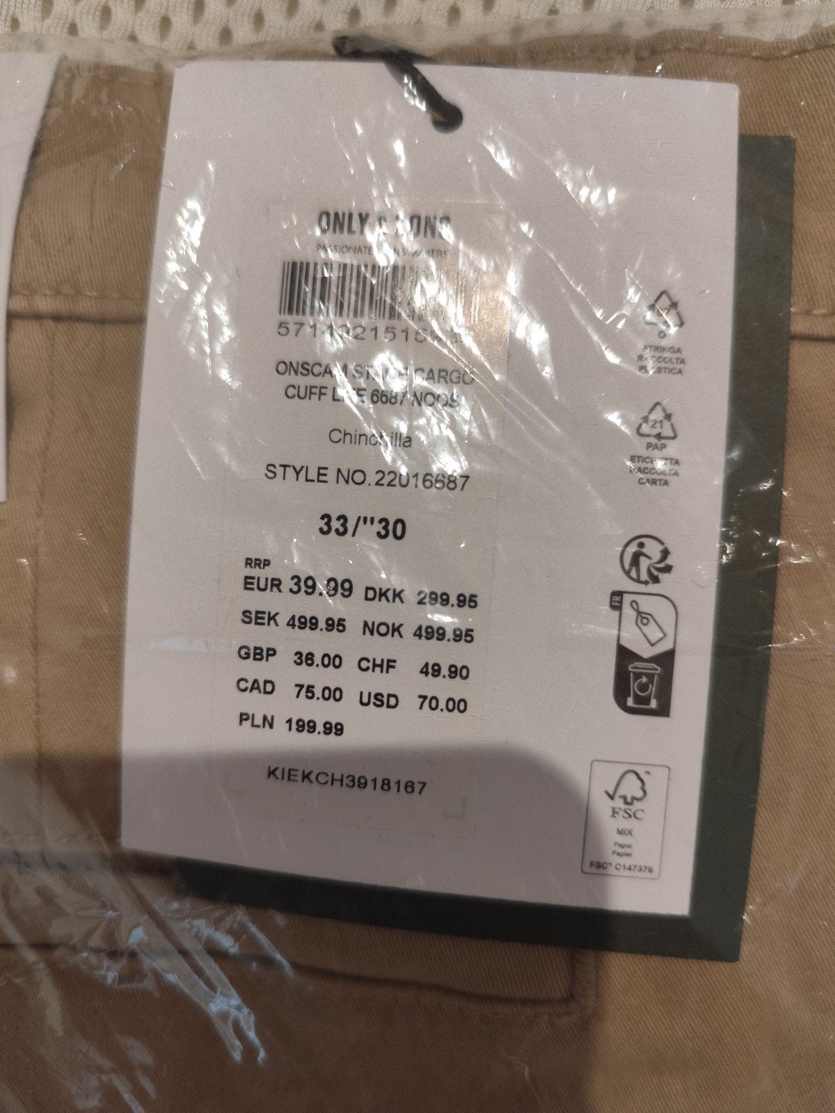 Only & Sons Tapered Cargo Broek - Nieuw met kaartjes, Ophalen of Verzenden