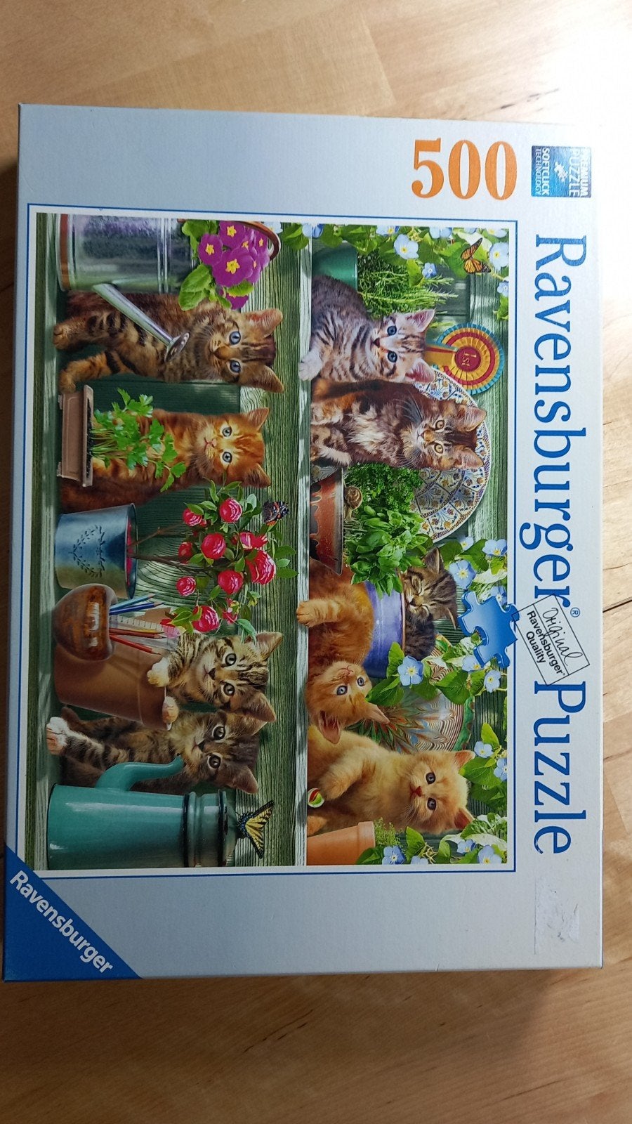 Ravensburger Legpuzzel 500 stukjes - Katjes in de tuin, Ophalen of Verzenden, 500 t/m 1500 stukjes, Gebruikt, Legpuzzel