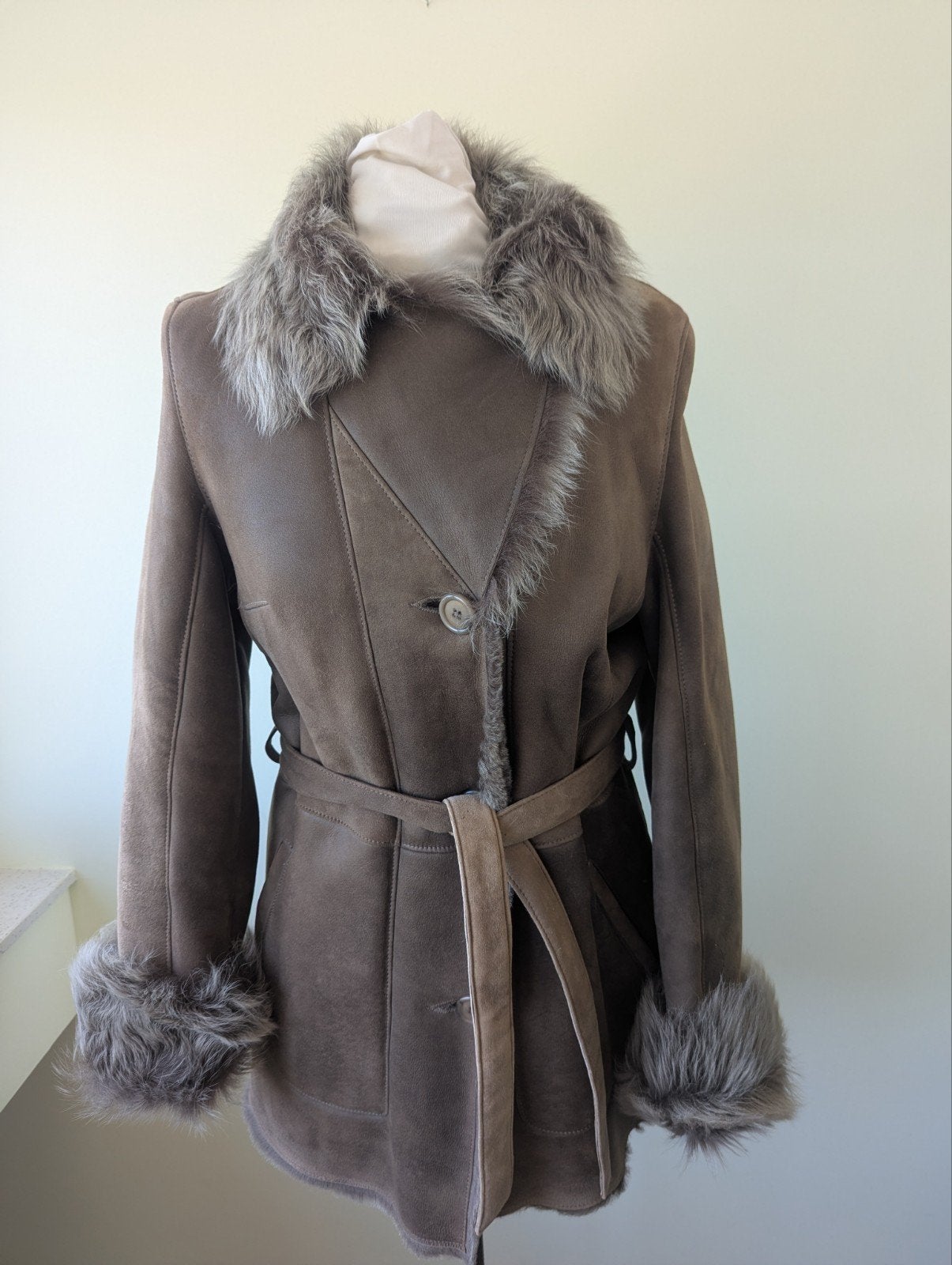 pelsland lammycoat shearling jas 100% lamsvacht maat 38-40, Ophalen of Verzenden, Zo goed als nieuw, Maat 38/40 (M)