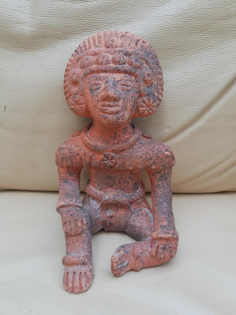 Decoratief Maya Beeldje - Terracotta Stijl, Ophalen of Verzenden