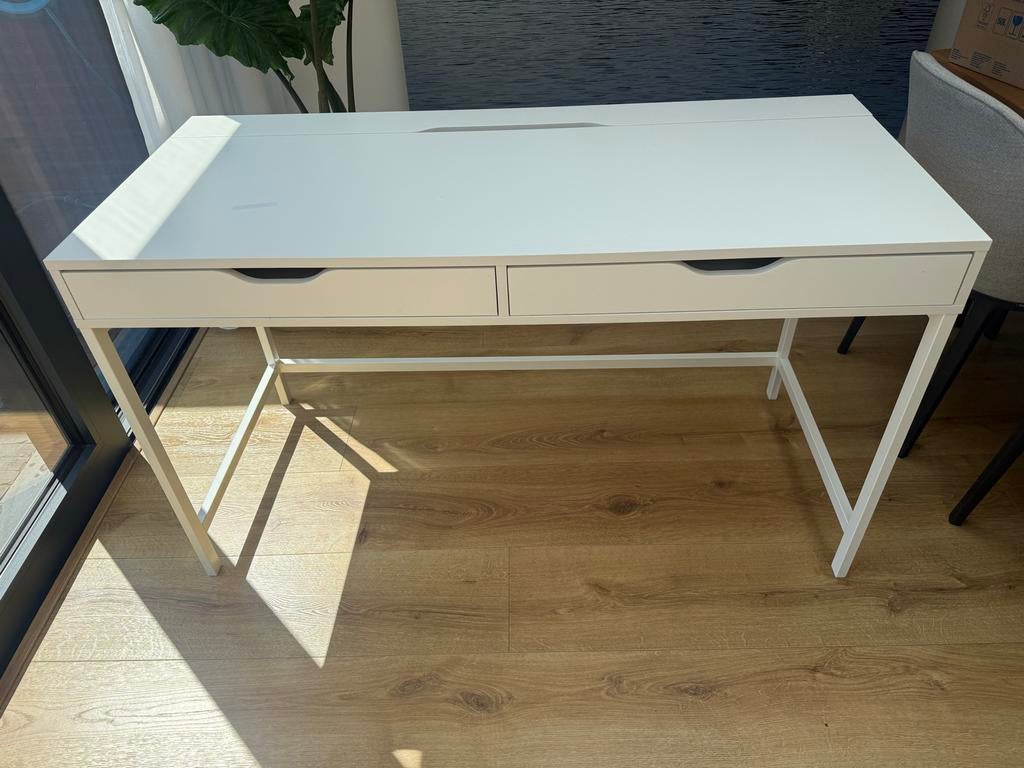 IKEA ALEX Bureau Wit - 132x58 cm, Ophalen, Met lades, Spaanplaat of MDF, Zo goed als nieuw