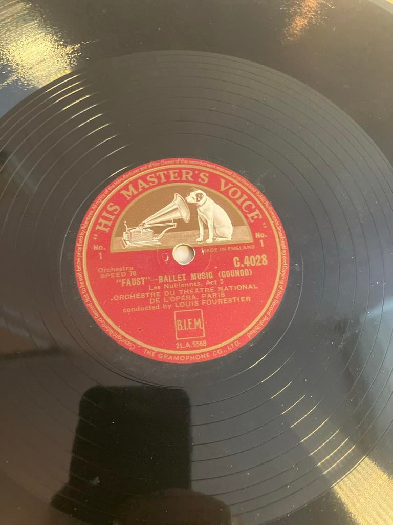 His Master's Voice 78 toeren plaat - Faust Ballet Muziek, Gebruikt, 10 inch, Modernisme tot heden, Ophalen of Verzenden