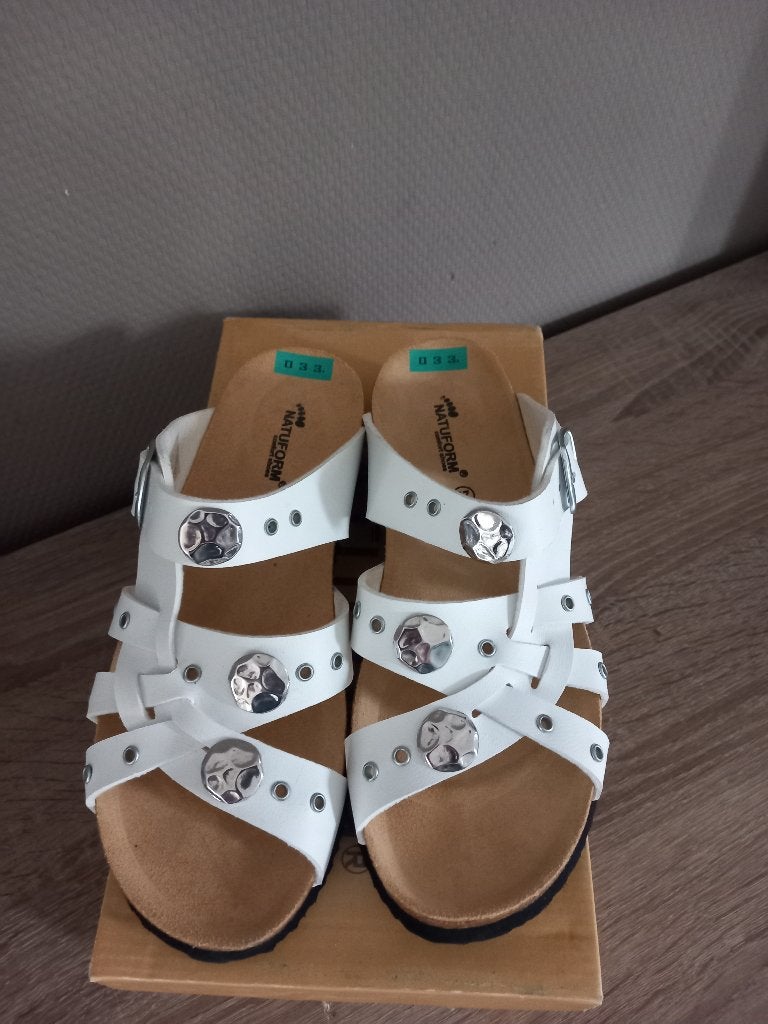dames sandalen maat 37 nieuw, Ophalen, Wit, Nieuw, Sandalen of Muiltjes