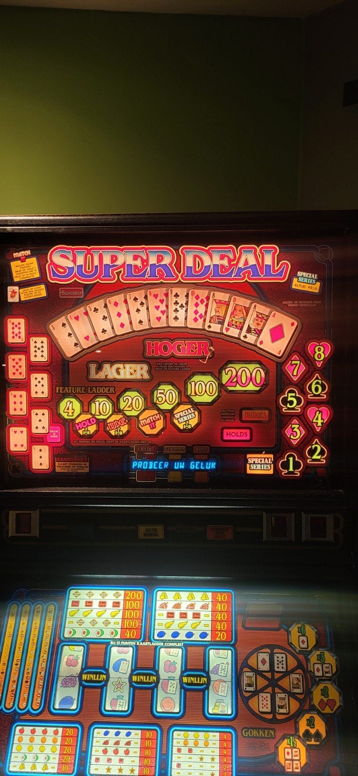 Te koop barcrest superdeal gokkast, Verzamelen, Automaten | Gokkasten en Fruitautomaten, Euro, Ophalen, Gebruikt, Met sleutels