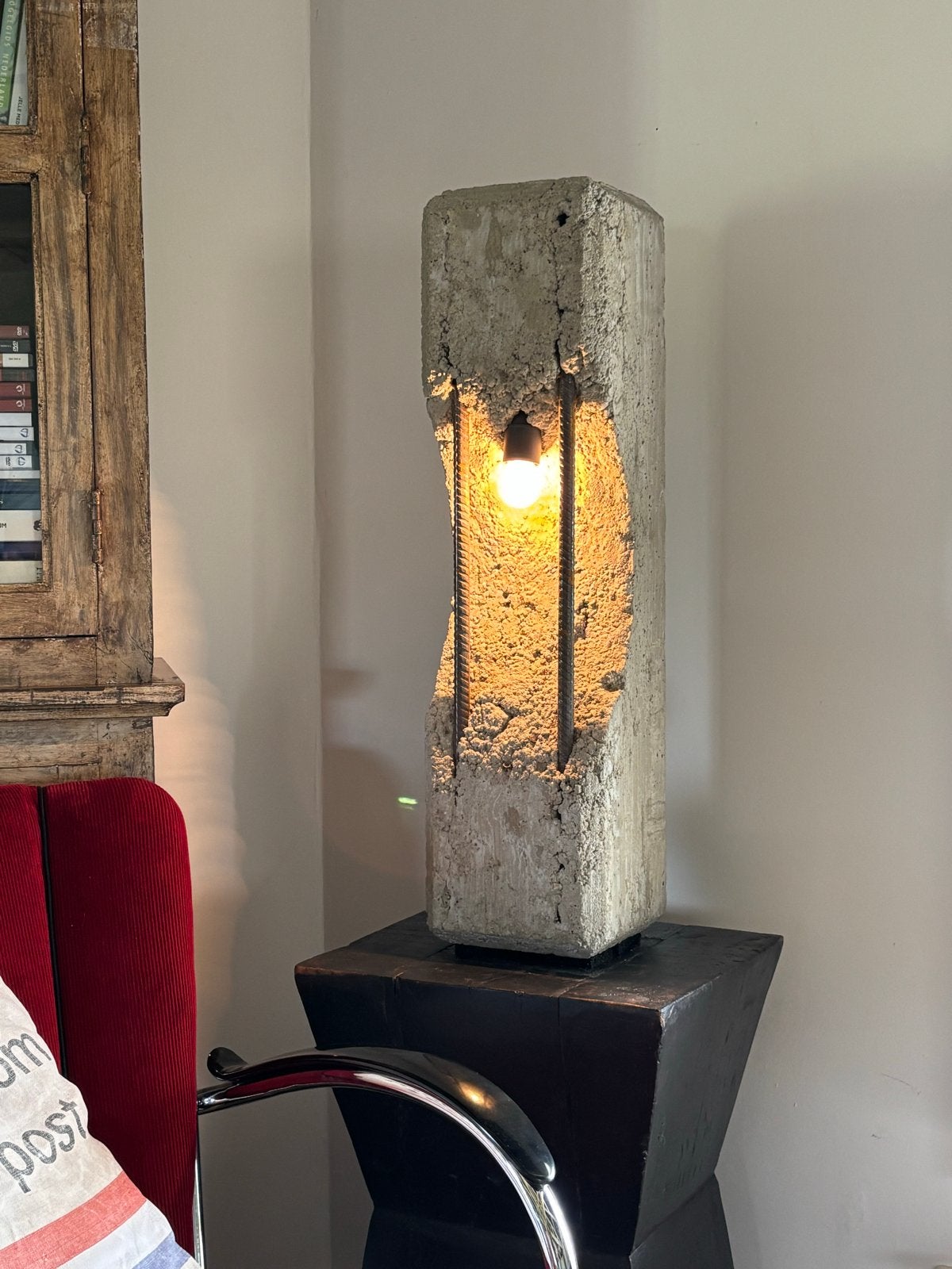 Unieke Industriële Betonnen Lamp met Stoere Uitstraling, Overige merken, Grijs, Industrieel, Nieuw