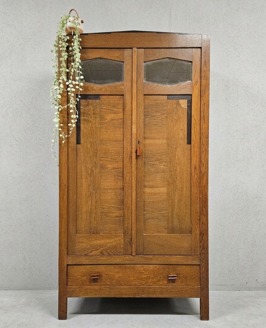 Antieke brocante Art Deco meidenkast vintage linnenkast kast, Ophalen of Verzenden