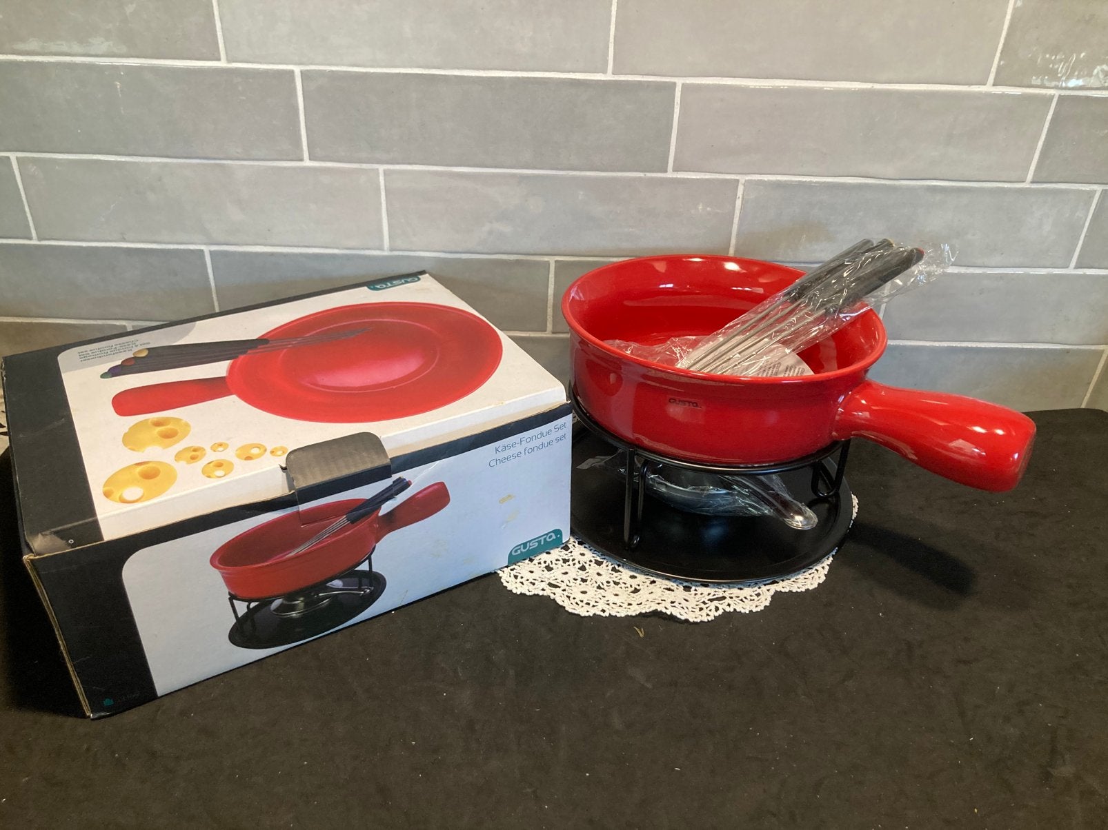 Gusta kaasfondu set (049326), Witgoed en Apparatuur, Ophalen of Verzenden, Nieuw, Fondueset