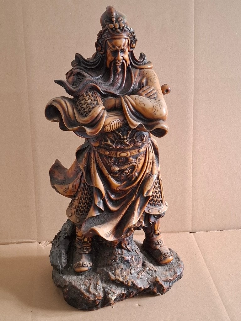 Chinees krijgersbeeld Guan Yu – circa 45 cm, Antiek en Kunst, Ophalen of Verzenden