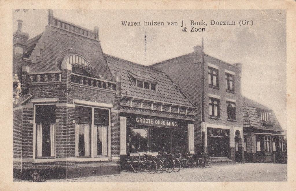 Doezum, Winkel., Verzamelen, Ansichtkaarten | Nederland, Verzenden, 1920 tot 1940, Gelopen, Groningen