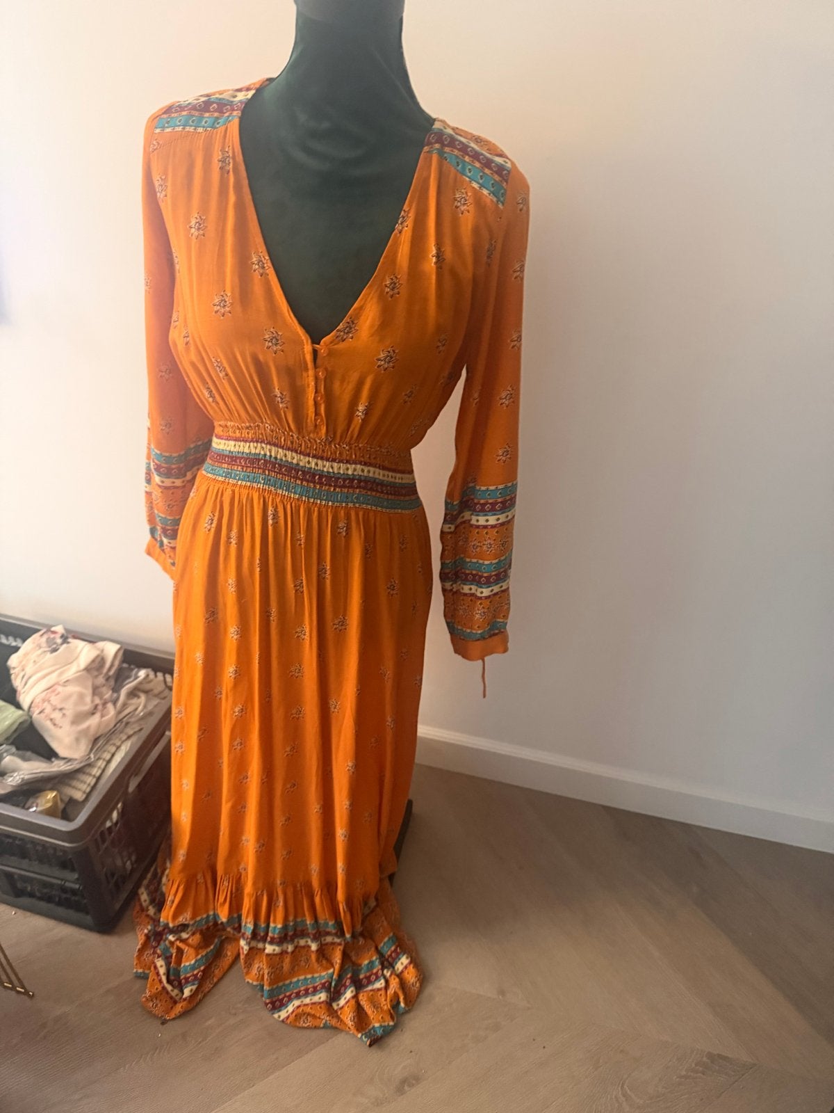 Oranje maxi jurk van Jaase, Kleding | Dames, Oranje, Ophalen of Verzenden, Maat 36 (S), Gedragen
