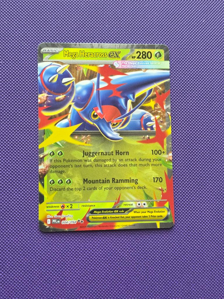 Mega Heracross EX 004/094 PFL Pokémon Kaart, Verzenden, Zo goed als nieuw, Losse kaart, Foil