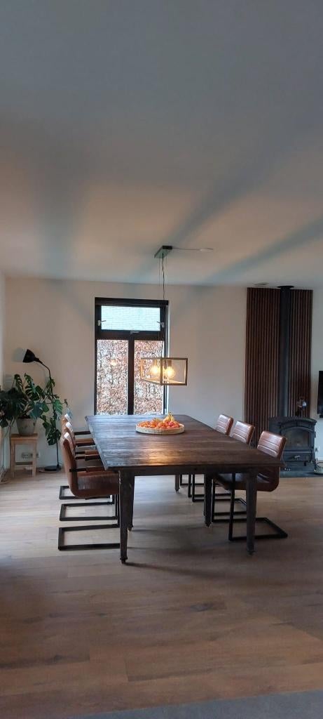 Unieke eettafel van 150cm-315cm lamg 135 cm breed, Huis en Inrichting, Tafels | Eettafels, Ophalen, Gebruikt, Eikenhout, 200 cm of meer