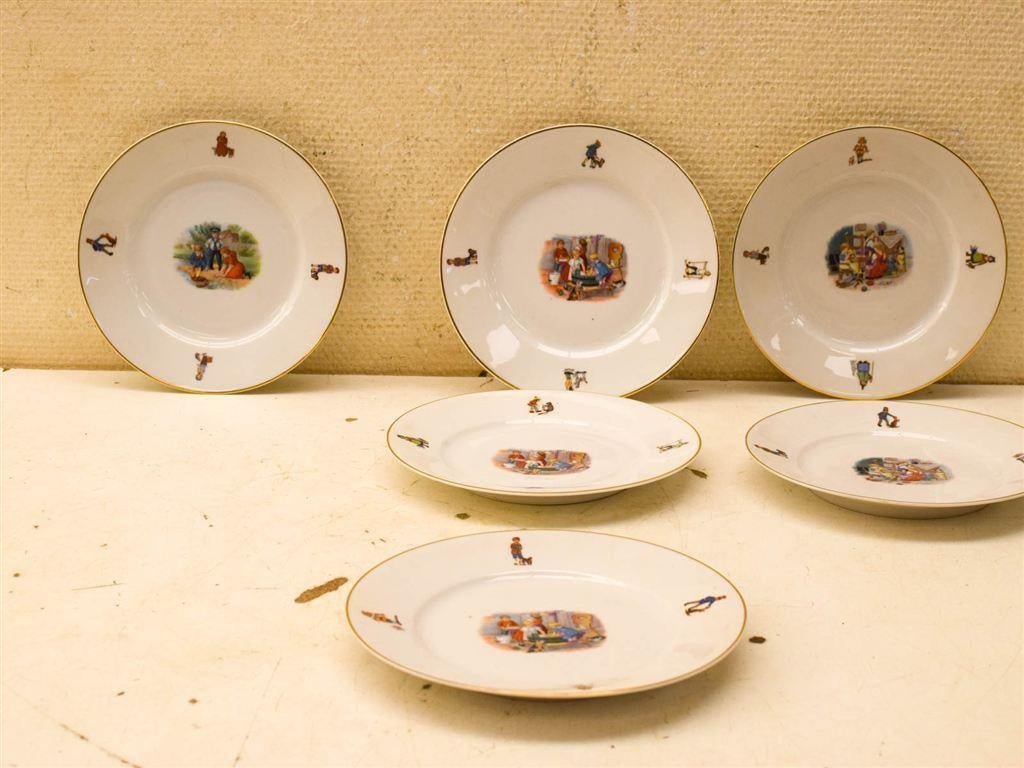 6 stuks Jager porseleinen borden 51348, Gebruikt, Ophalen of Verzenden, Bord(en), Wedgwood