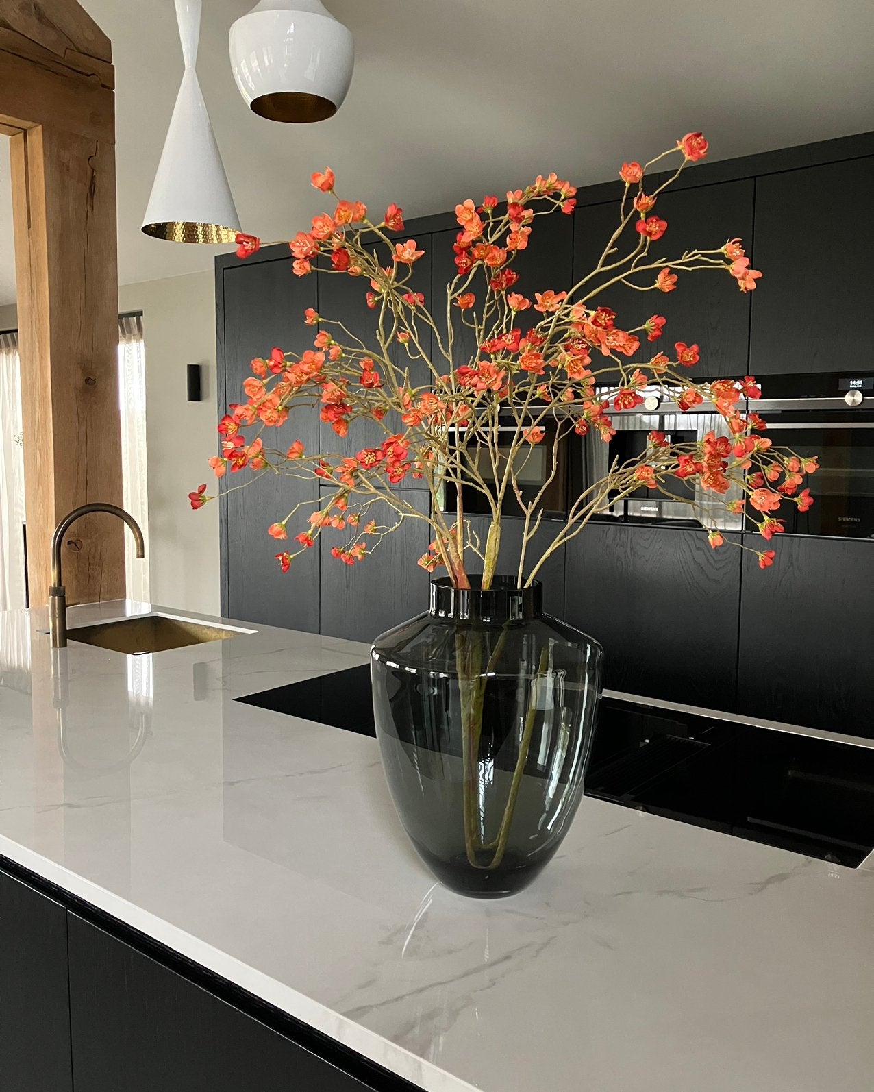 Zijden silk prunustak perzik 116cm NIEUW!, Binnen, Info@flowersbymirjam.nl, 116 cm, Transformatorstraat 6a