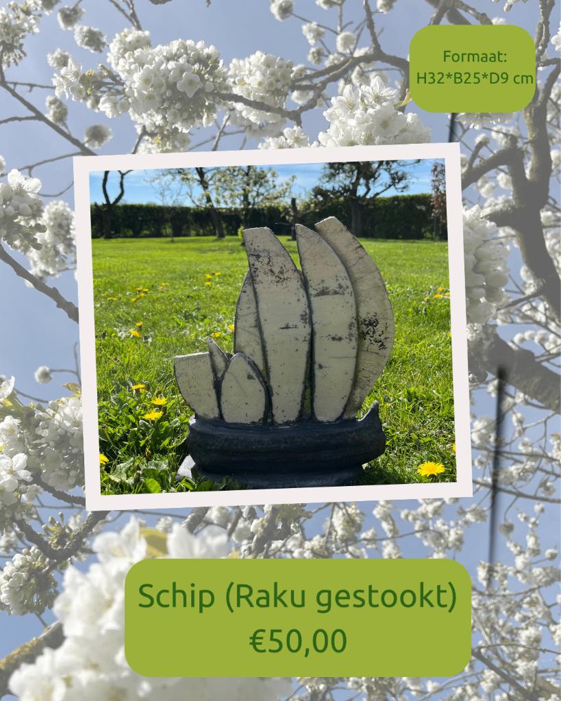 Keramiek Schip (raku gestookt), Antiek en Kunst, Ophalen