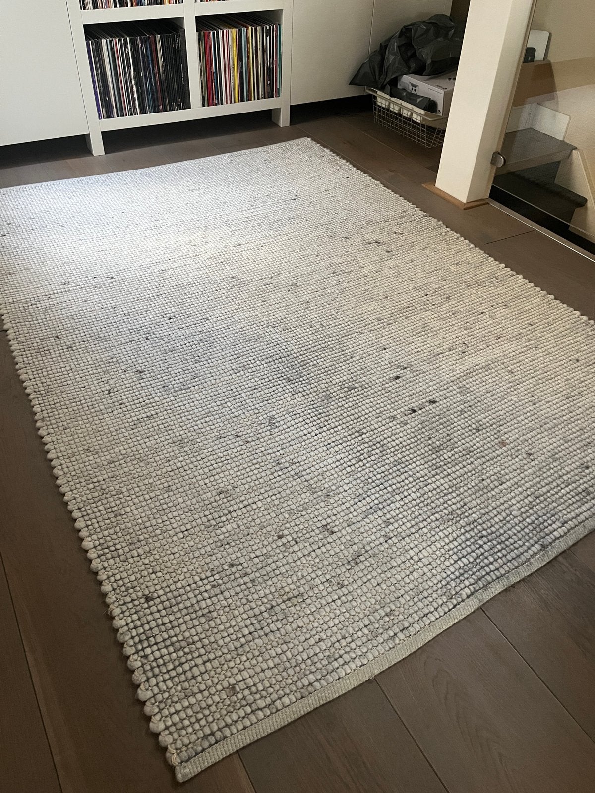 Grijs/wit vloerkleed, Ophalen, Gebruikt, 150 tot 200 cm, 200 cm of meer