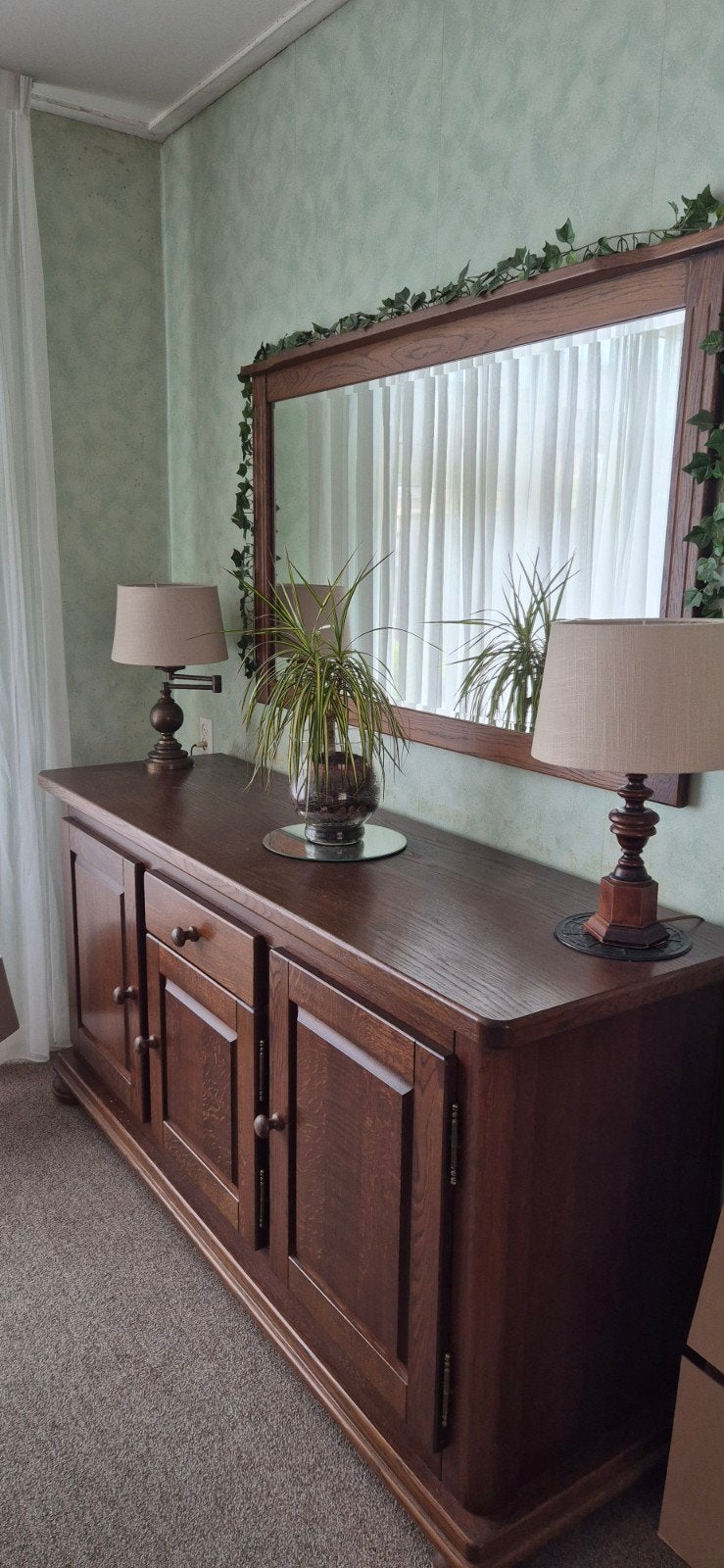 Dressoir met spiegel, Huis en Inrichting, Kasten | Dressoirs, Ophalen, 25 tot 50 cm
