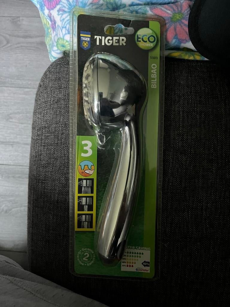 Tiger Bilbao Eco Douchekop - Chroom, Waterbesparend, Ophalen of Verzenden, Nieuw, Chroom, Douche