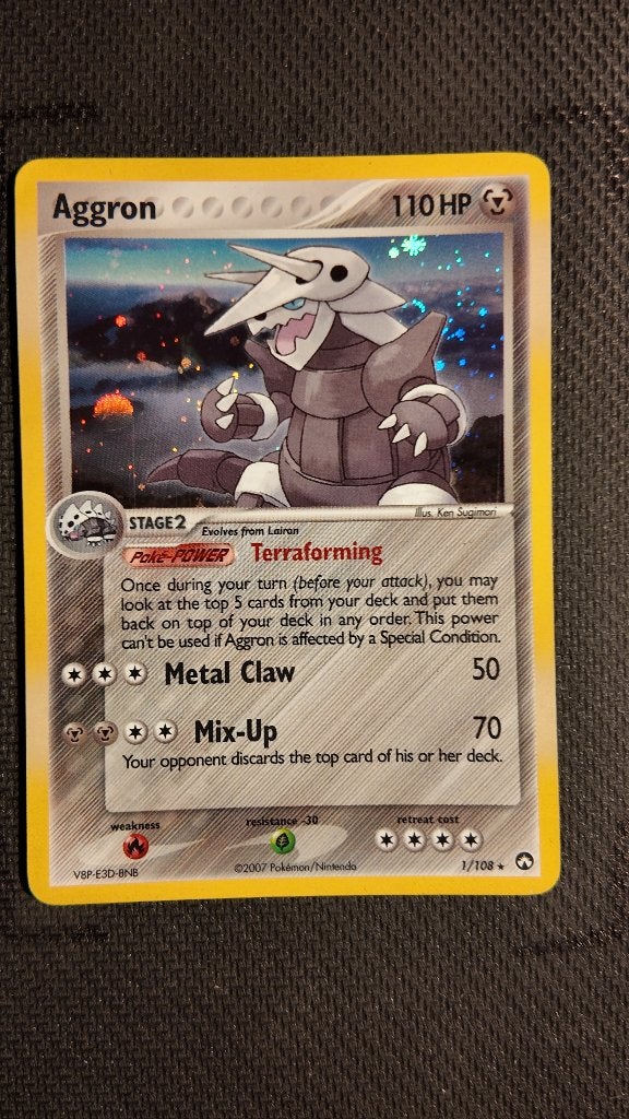 Aggron 1 Power Keepers | Pokemon kaart, Ophalen, Zo goed als nieuw, Losse kaart, Foil