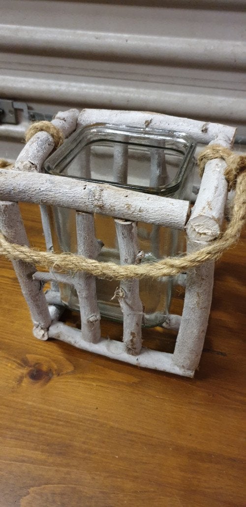 windglas voor kaars ,van hout en glas, Ophalen of Verzenden, 'T Olde Gre-j, Info@toldegrej.nl, Endepoelstraat 20f Didam