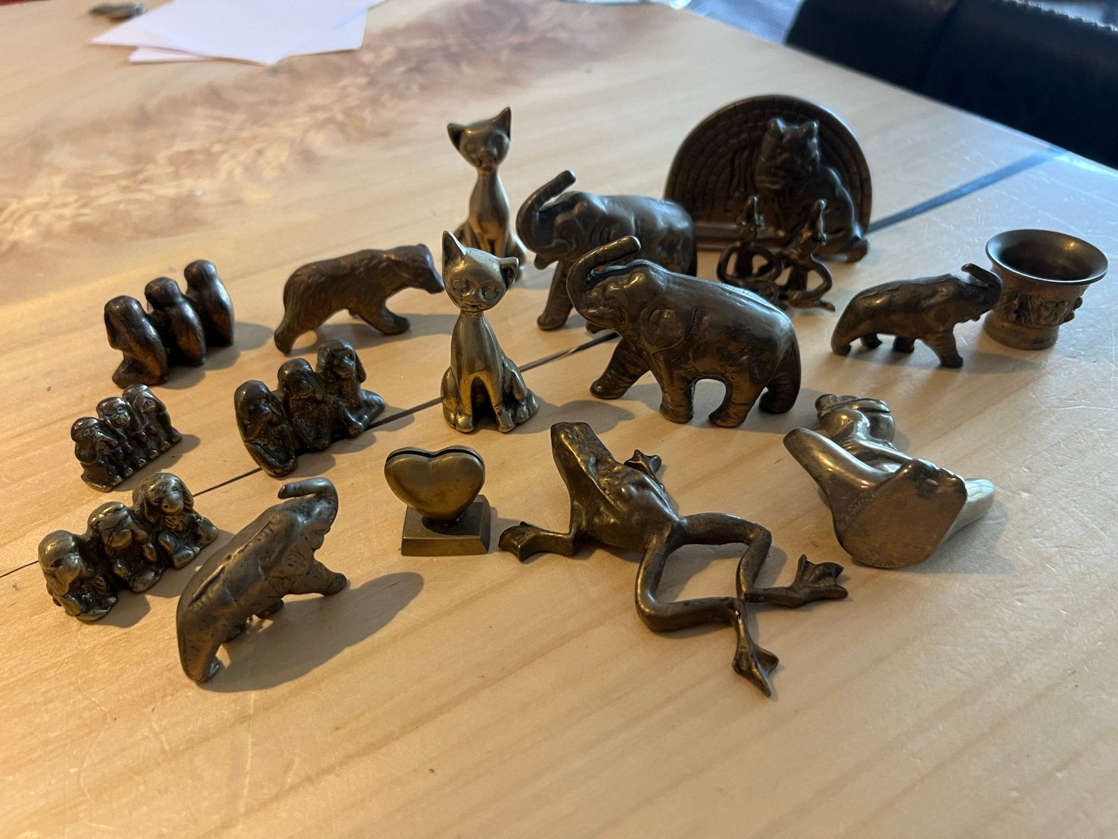 Verzameling van bronzen beeldjes: dieren en meer, Ophalen of Verzenden, Brons