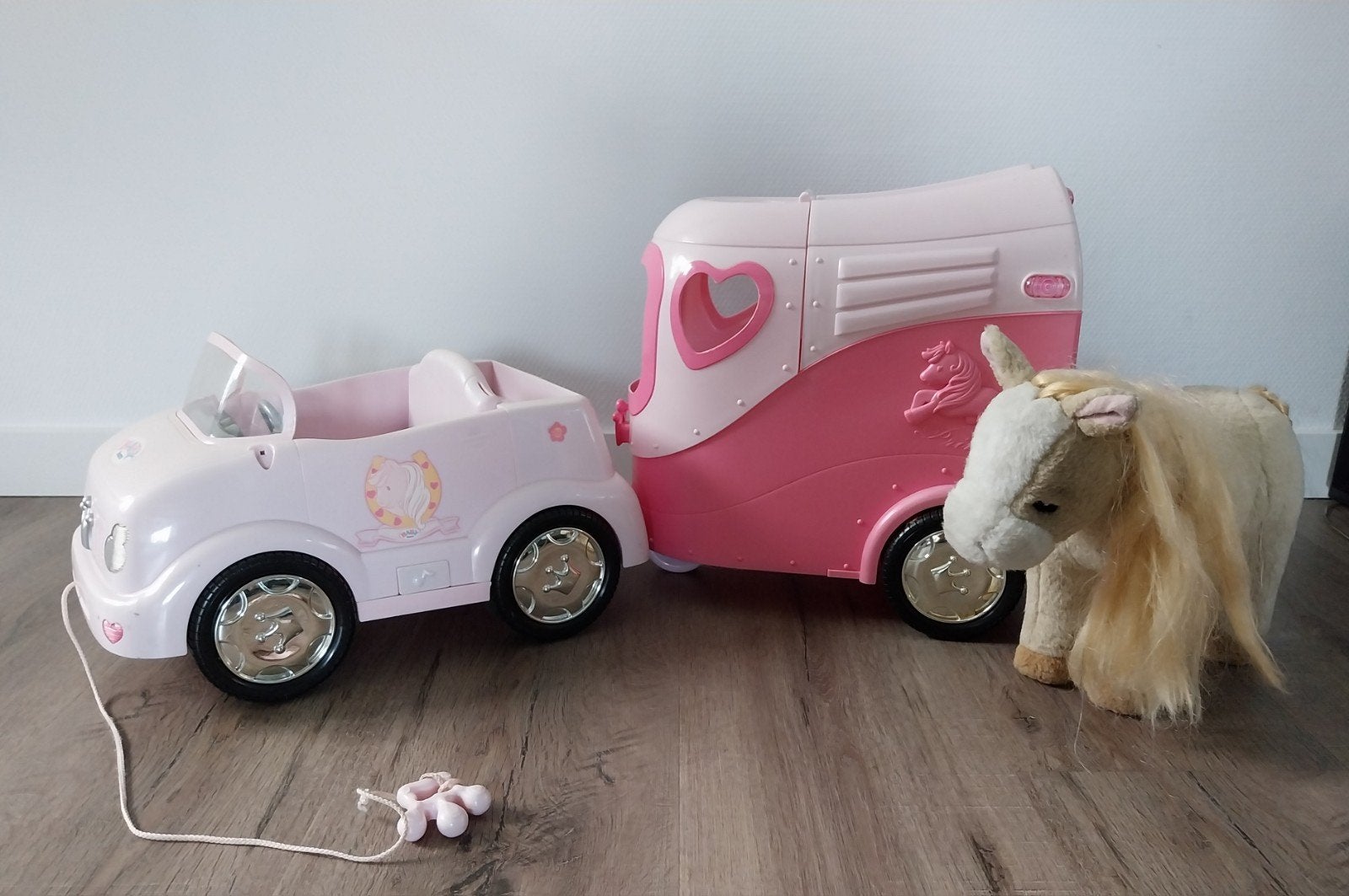BABY born auto met paardentrailer en paard, Ophalen, Gebruikt, Babypop