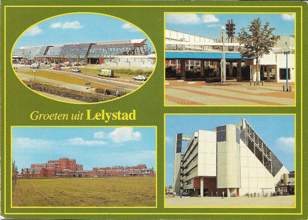 Ansichtkaart  	Lelystad	4-luik, Verzenden, 1980 tot heden, Gelopen, Flevoland