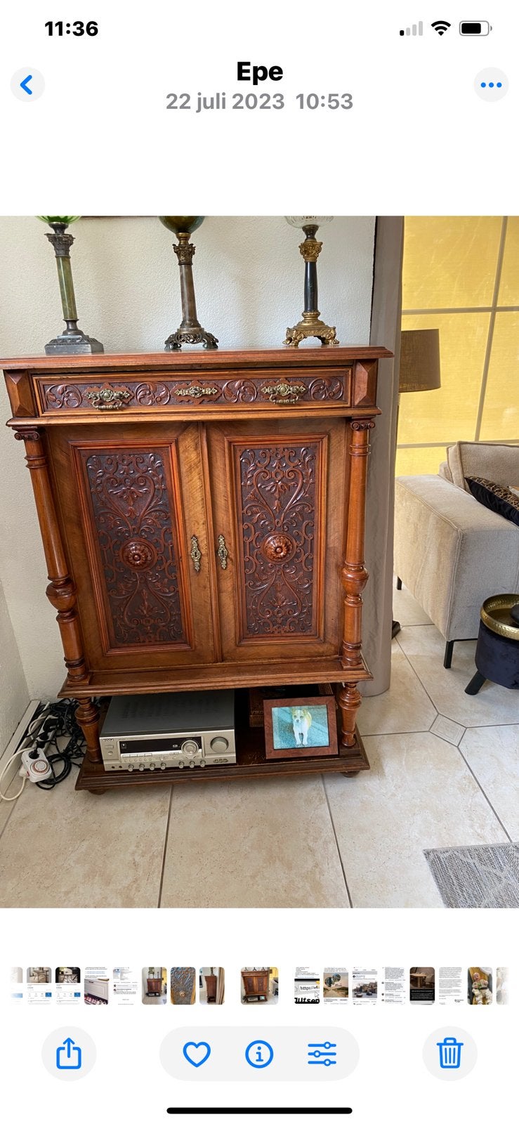 Antieke kast, Ophalen