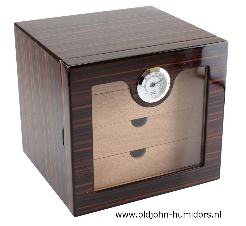 HUMIDOR KABINET 4 LADEN TEAK AFWERKING 100 SIGAREN      h83, Verzenden, Nieuw, Tabaksdoos of Verpakking