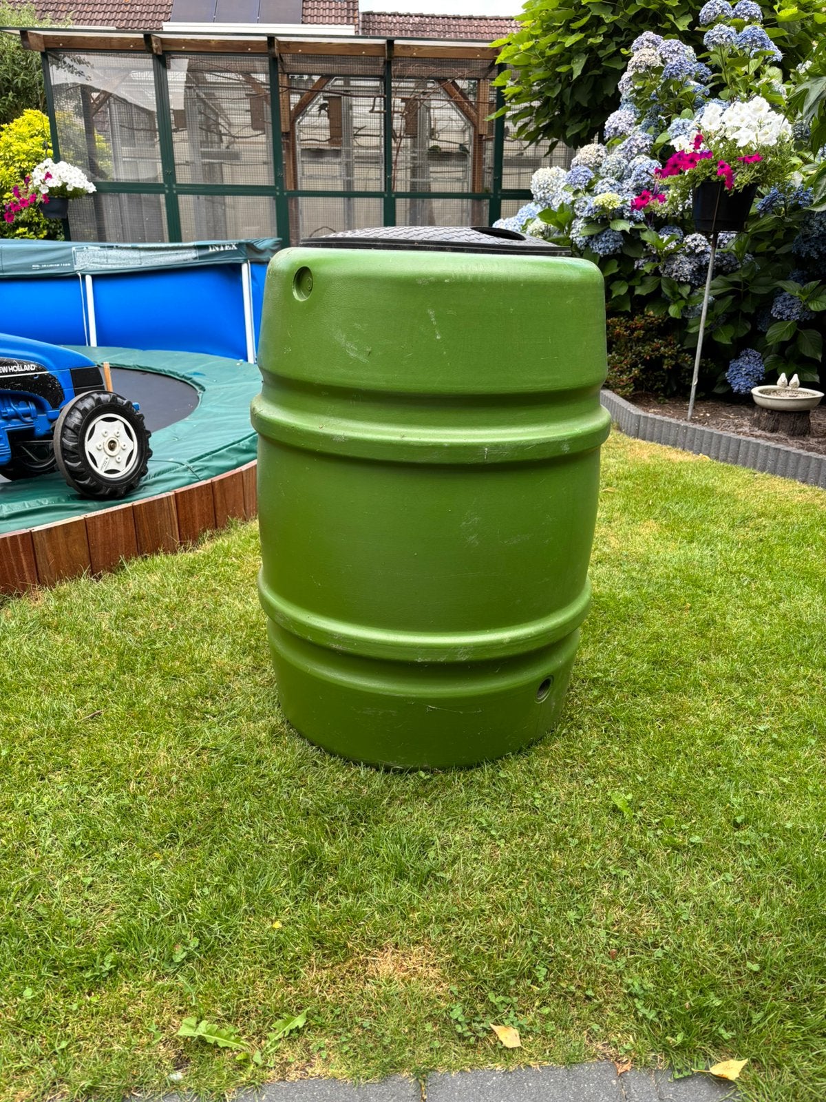 Regenton 150 liter, Tuin en Terras, Ophalen, Kunststof, Gebruikt, Met kraantje