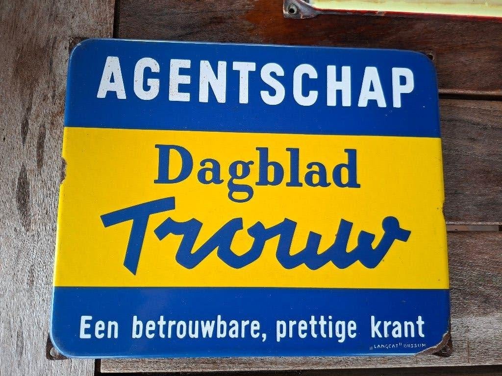 Emaille reclamebord, Ophalen of Verzenden, Gebruikt, Reclamebord
