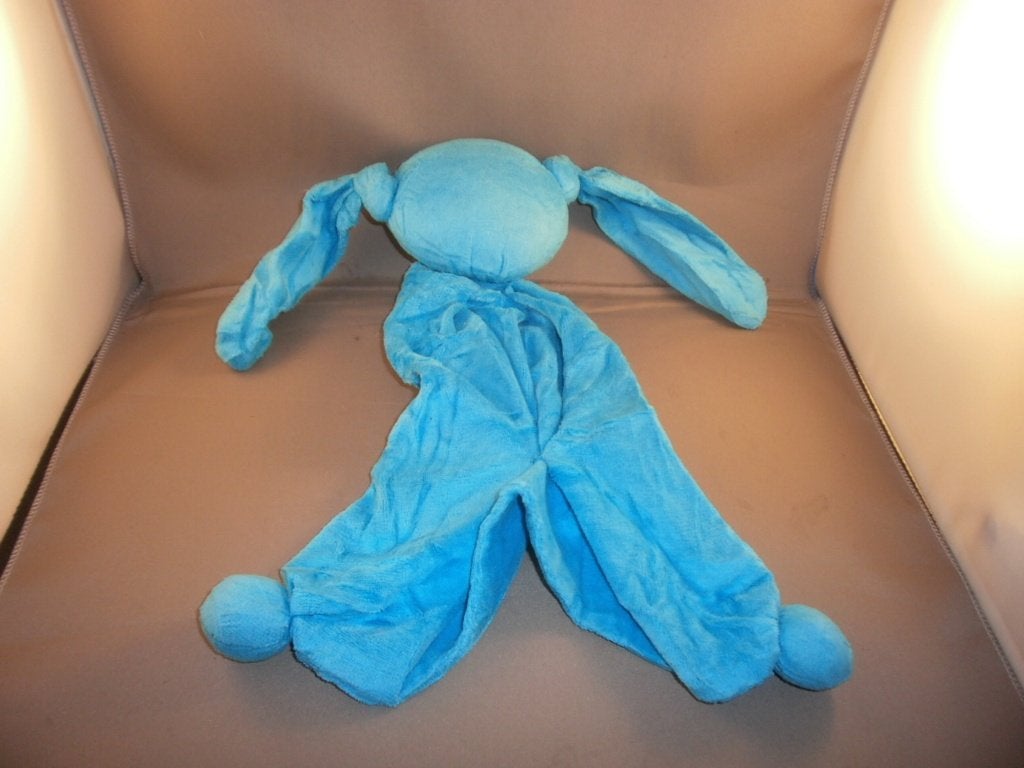 Tuuf sleep konijn blauw velours twee knopen in oren 52cm, Overige merken, Blauw, Konijn, Ophalen of Verzenden