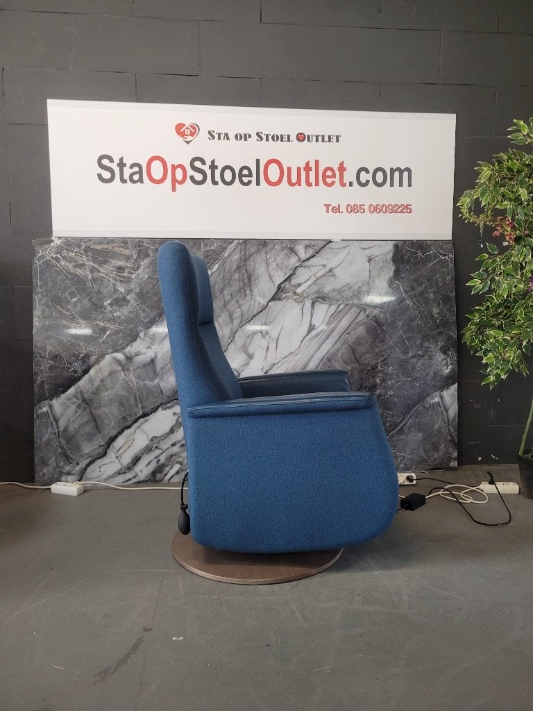 Staopstoel Prominent Toscana Blauw met Accu, Gebruikt, Minder dan 75 cm, Ophalen of Verzenden, Leer