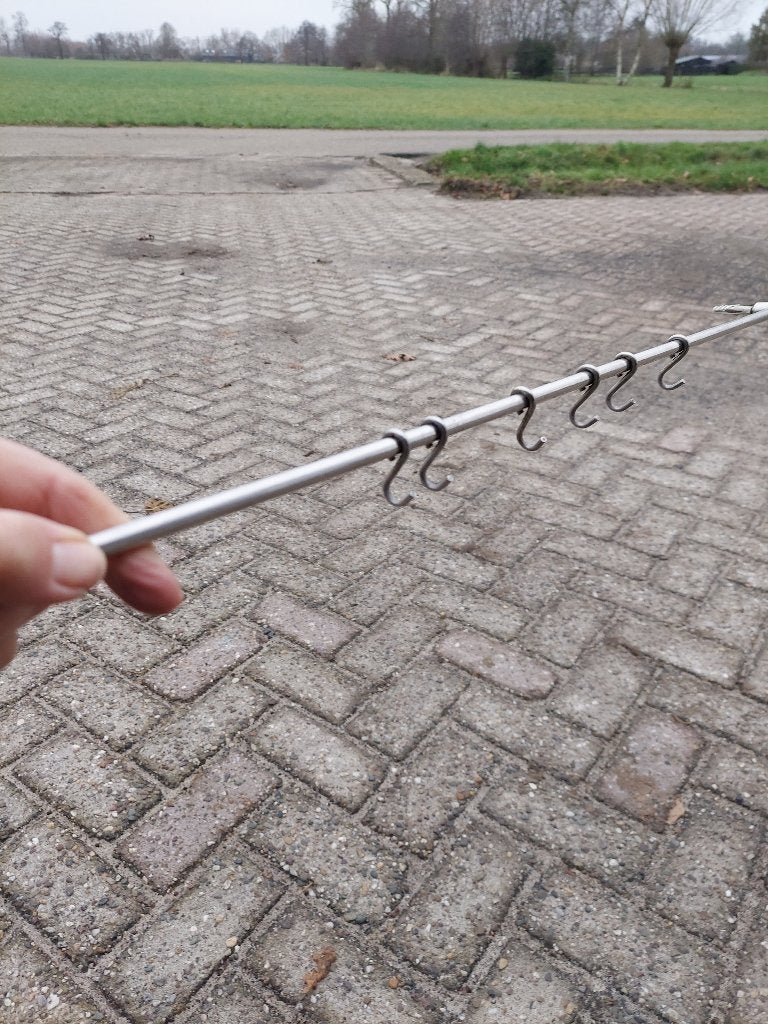 metaal keukenrek pollepelrek kapstokje kopjesrek, Overige typen, Zilver, Ophalen of Verzenden, Zo goed als nieuw