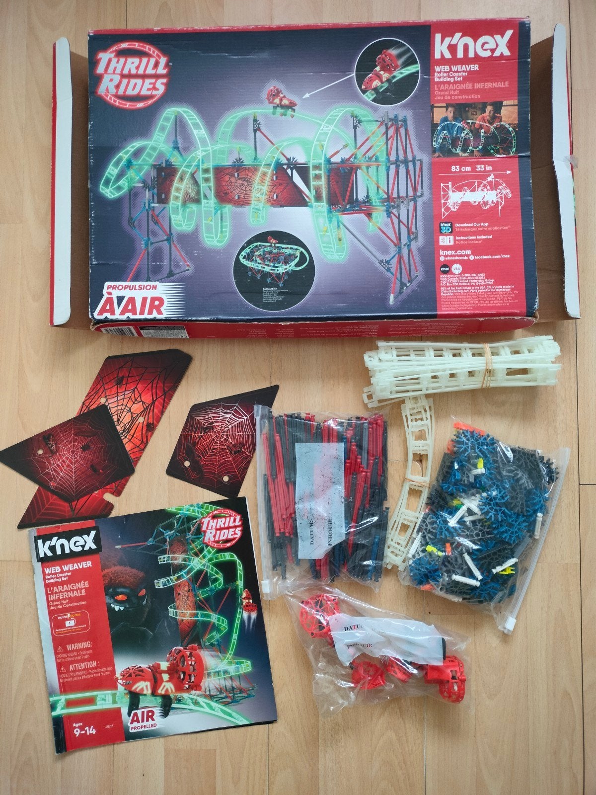 K'nex Web Weaver achtbaan (mist oplaadkabeltje), Kinderen en Baby's, Speelgoed | Bouwstenen, Ophalen of Verzenden, Gebruikt, K'nex