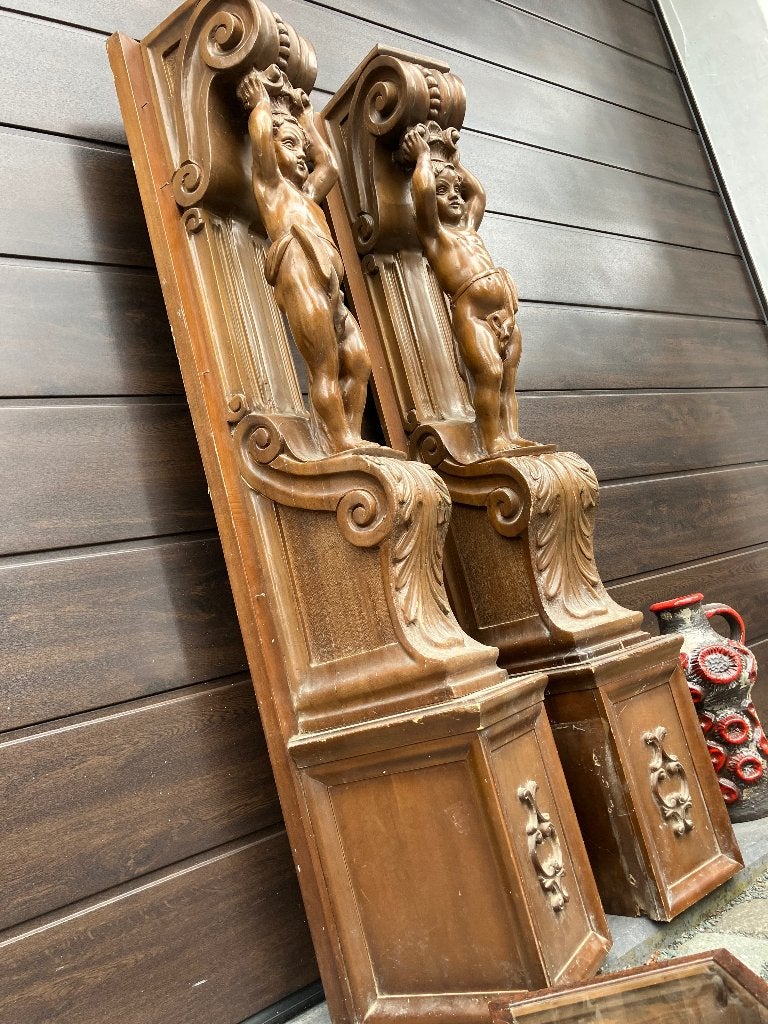 Zeldzame Italiaanse kariatide ornamenten met Cherubijnen, Huis en Inrichting, Woonaccessoires | Zuilen en Pilaren, Ophalen