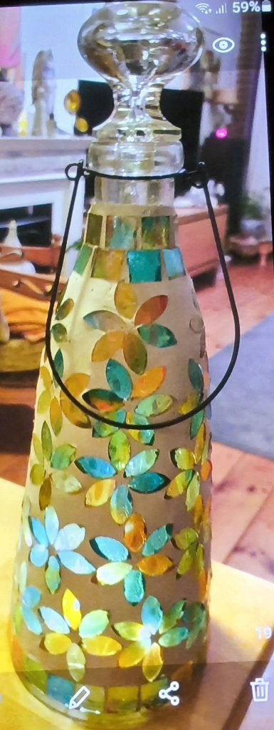 Verlichte fles, Ophalen of Verzenden, Zo goed als nieuw, Glas, Decoratief