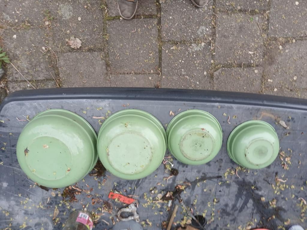 emaille schaaltjes, Tuin en Terras, Ophalen, Rond, Minder dan 30 cm