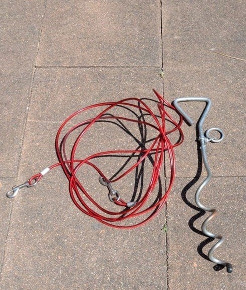 Hondenkabel - incl. aanlegspiraal - hondenlijn met grondpen, Dieren en Toebehoren, Overige merken, Ophalen, Gebruikt