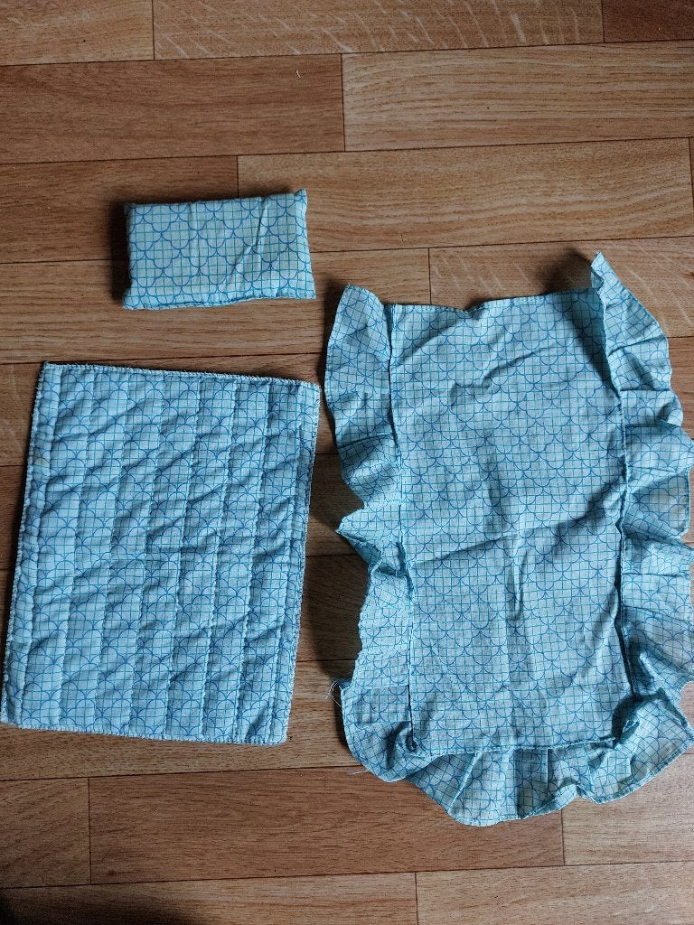 Vintage Sindy blauw beddengoed '76, Ophalen of Verzenden, Gebruikt, Accessoires