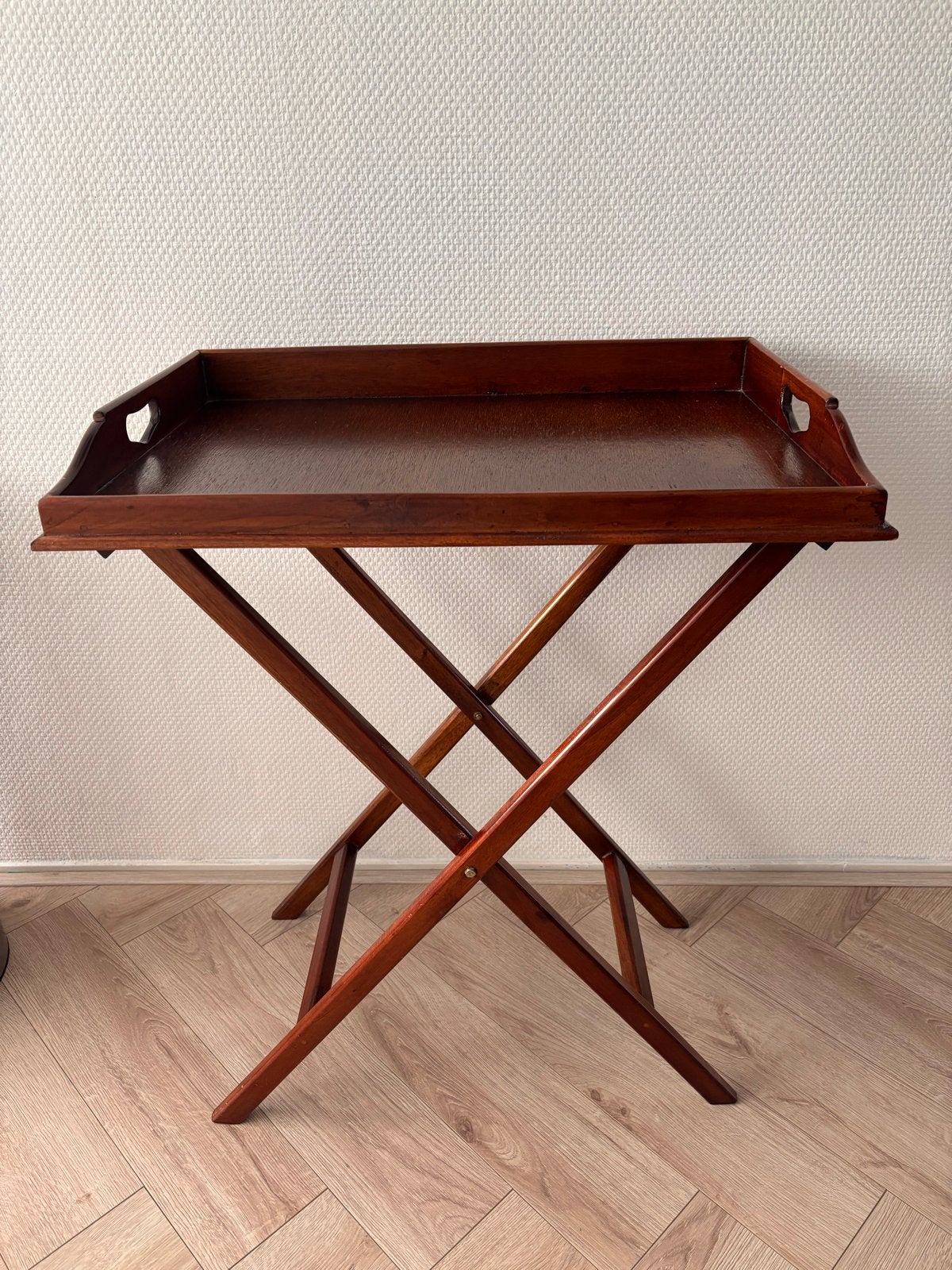 Vintage houten dienbladtafel - inklapbaar, Ophalen of Verzenden