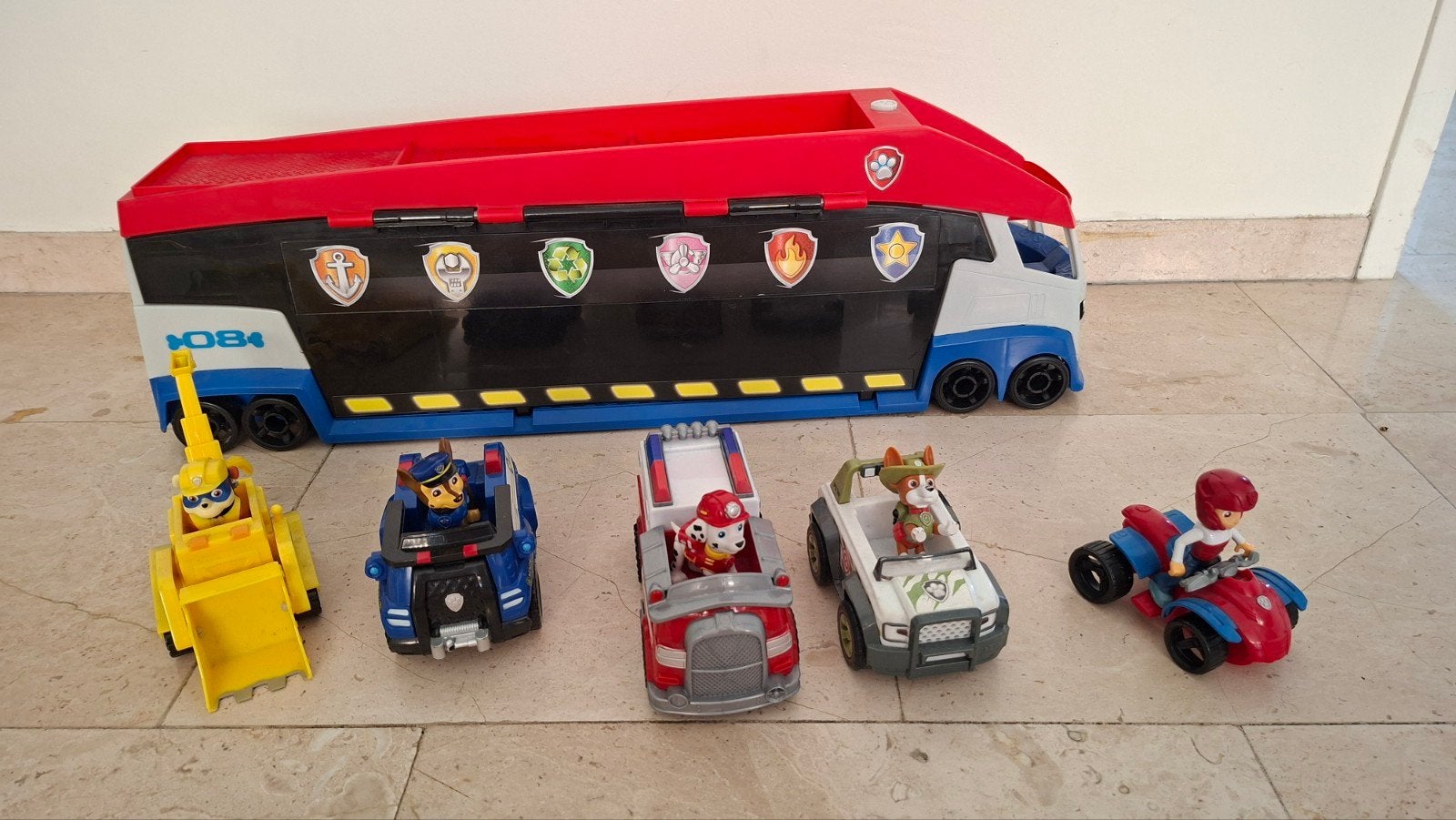pawpatroller met Ryder, Rubble, Chase, Marshall en Tracker, Ophalen of Verzenden, Zo goed als nieuw