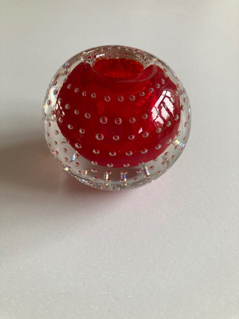 Prachtige vintage glazen spijkerbol – Sommerso & Bulicante, Ophalen of Verzenden