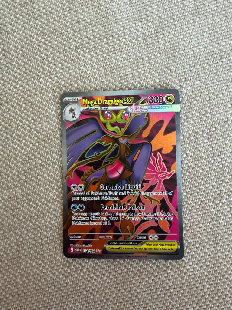 Mega Dragalge EX Pokémon Kaart - Zeldzaam, Ophalen of Verzenden, Zo goed als nieuw, Losse kaart