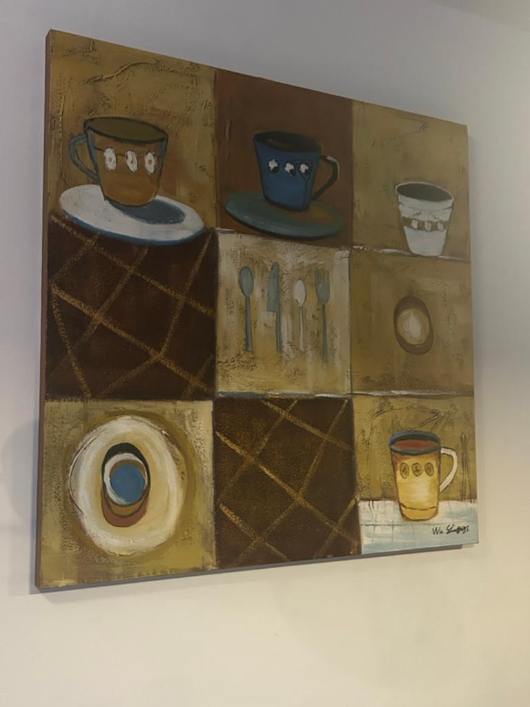 Schilderij Keuken/Eettafel - Koffie/Thee Thema 100x100, Ophalen of Verzenden