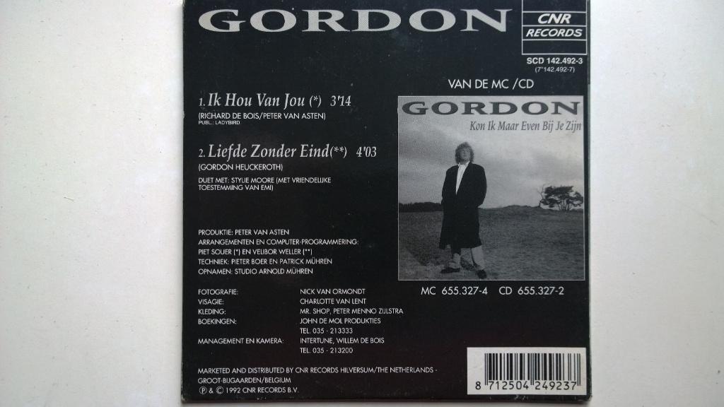 Gordon - Ik Hou Van Jou, 1 single, Ophalen of Verzenden, Zo goed als nieuw, Nederlandstalig