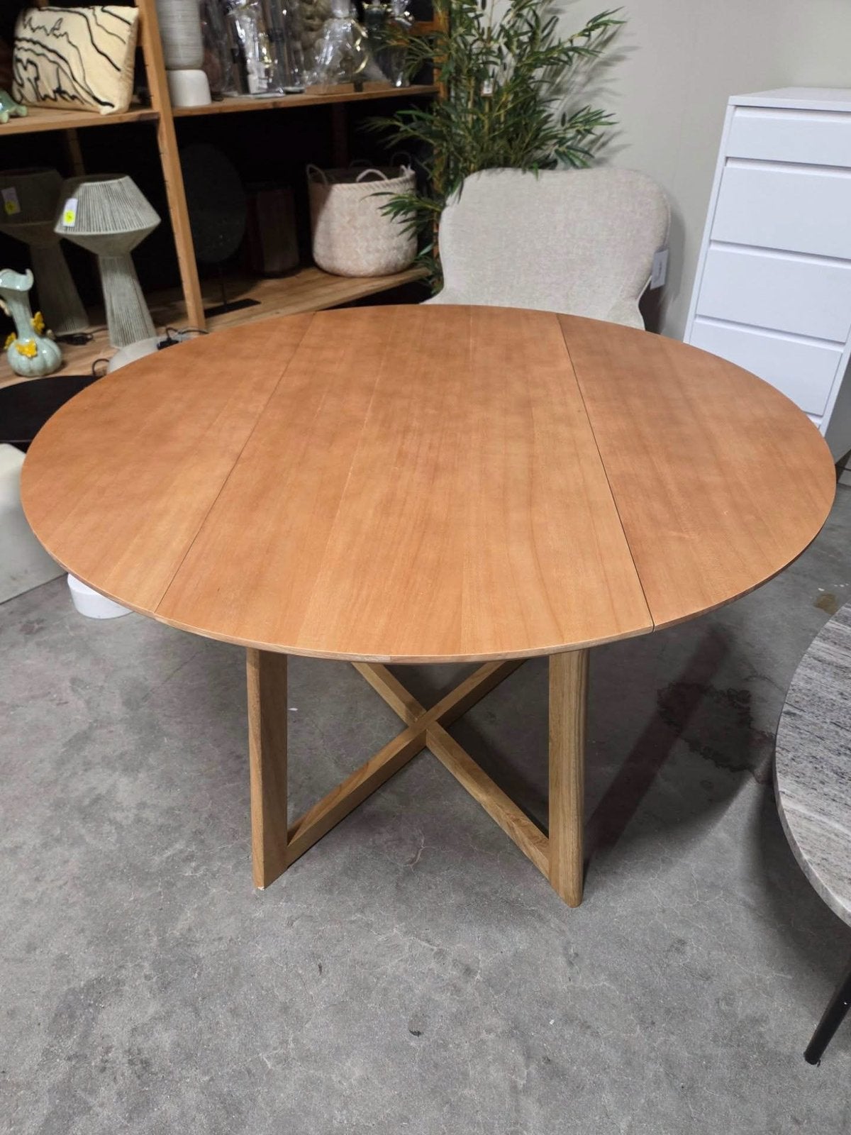 Ronde Inklapbare Eettafel Alece Rubberhout, 120cm van Nohr, Antiek en Kunst, Antiek | Meubels | Tafels, Ophalen