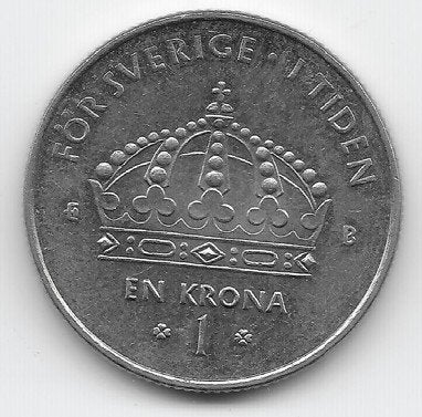 Zweden 1 krona 2002 KM# 894, Verzenden, Overige landen, Losse munt