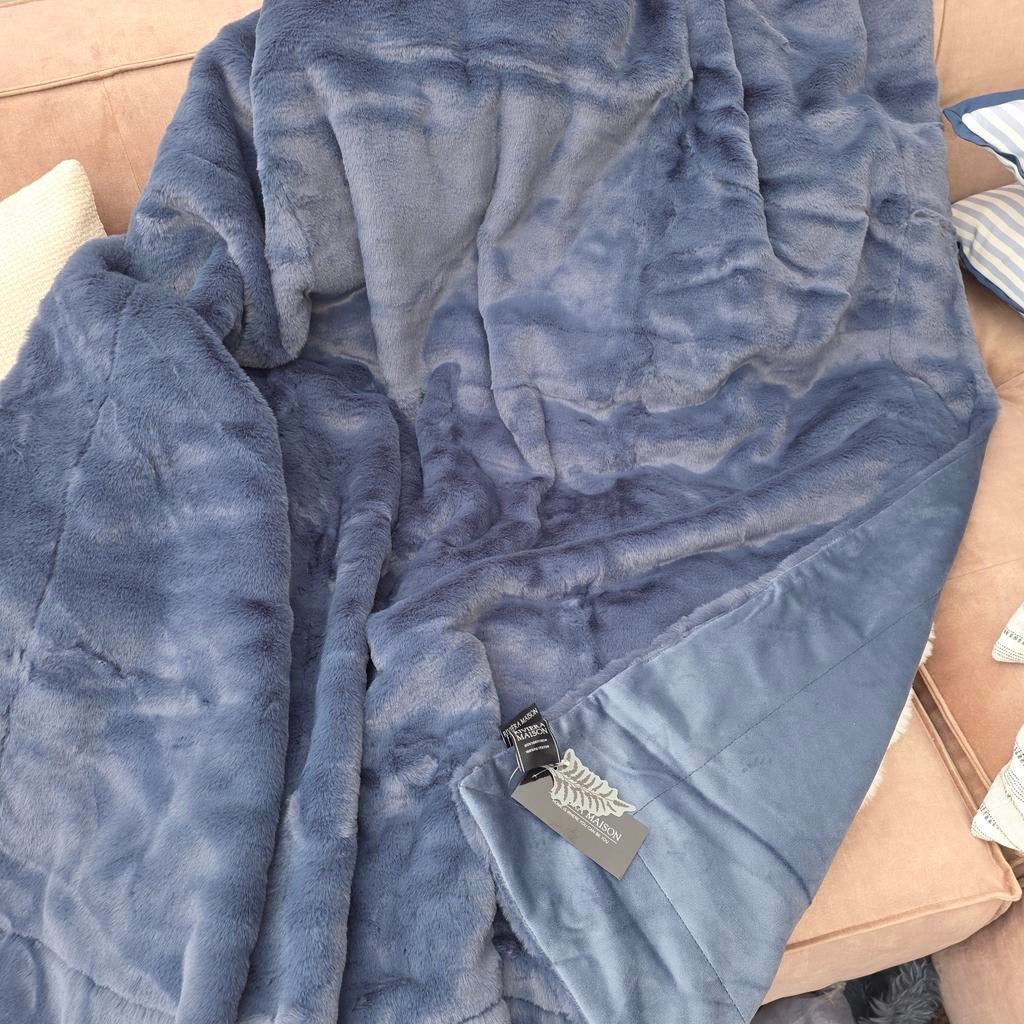Rivièra Maison Blauw Fluffy Plaid - Faux Fur Throw, Ophalen of Verzenden, Nieuw
