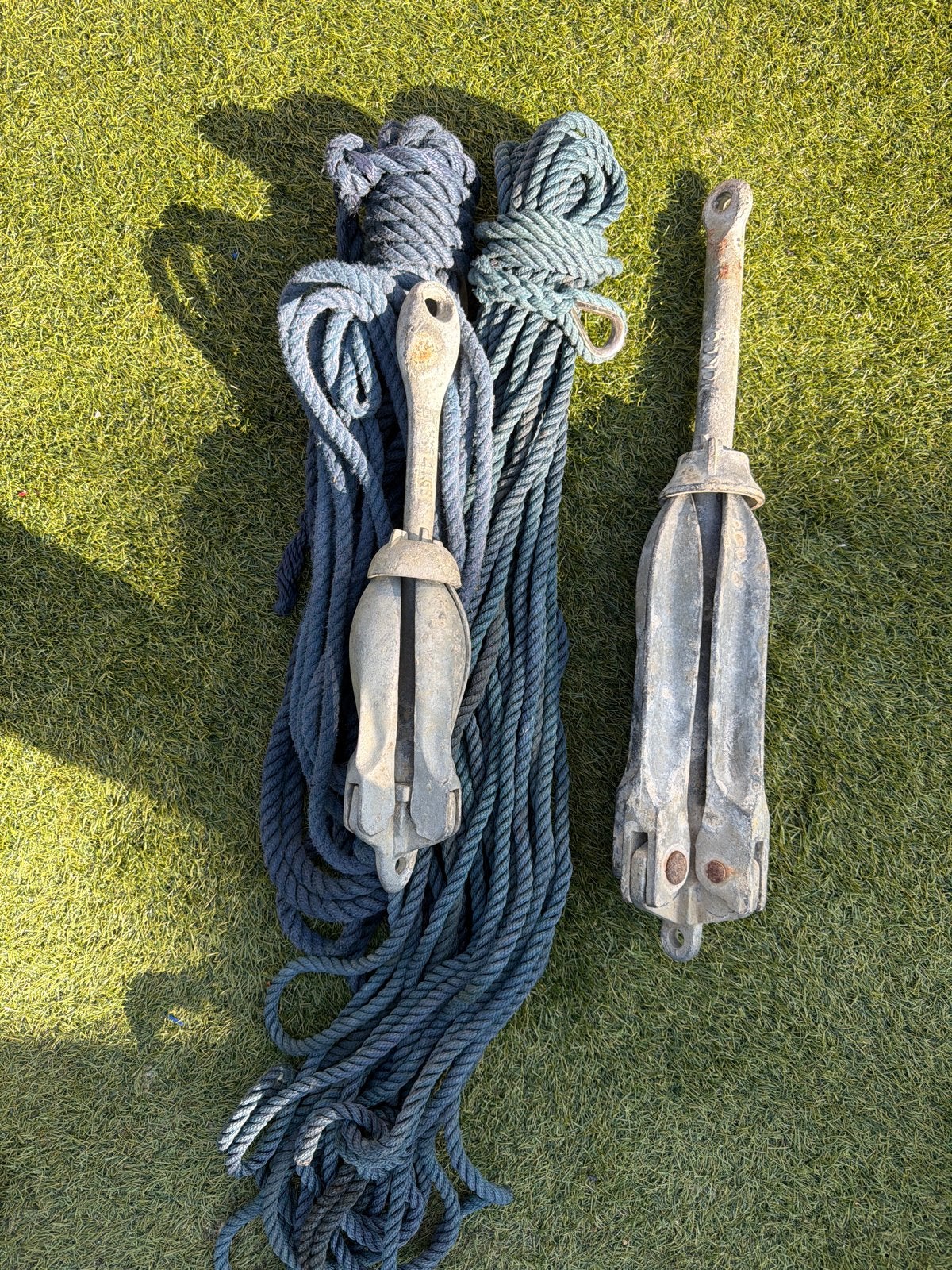 Klapankers 10 kg en 4.5 kg met bundels touw (30m+), Ophalen, Gebruikt, Overige typen